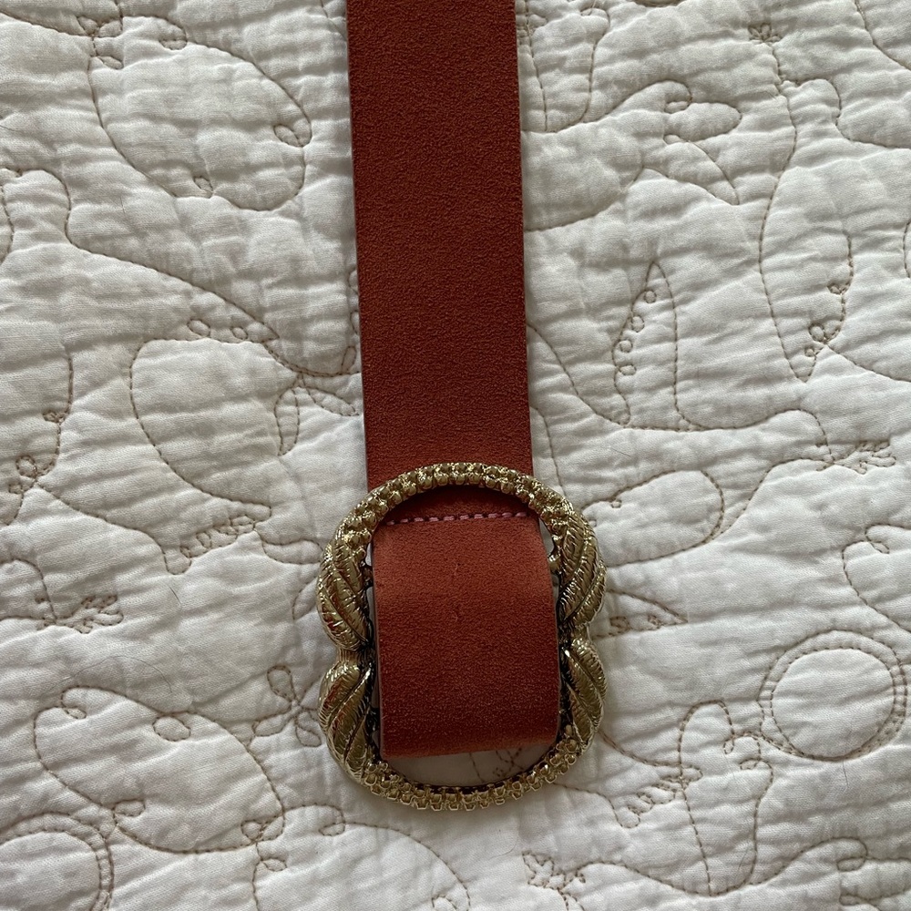 Sezane Coral Belt with Gold Buckle - Picture 4 of 6